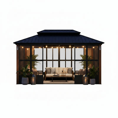 Alora Oasis — Heavy-Duty Hardtop Sunroom with LED Lighting