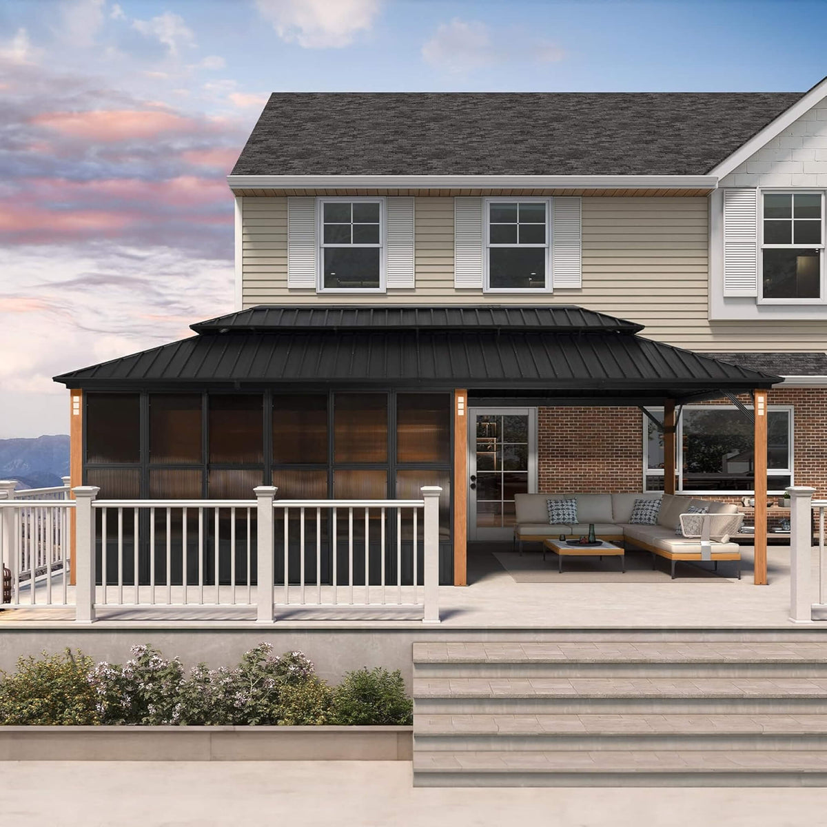 Alora Oasis — Heavy-Duty Hardtop Sunroom with LED Lighting