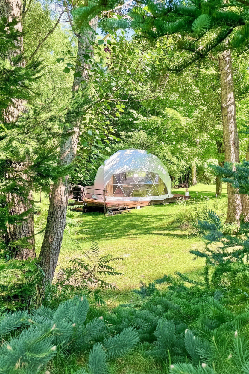 4-Season DELUXE Glamping Package Dome - 20'/6m - Phoenix Domes