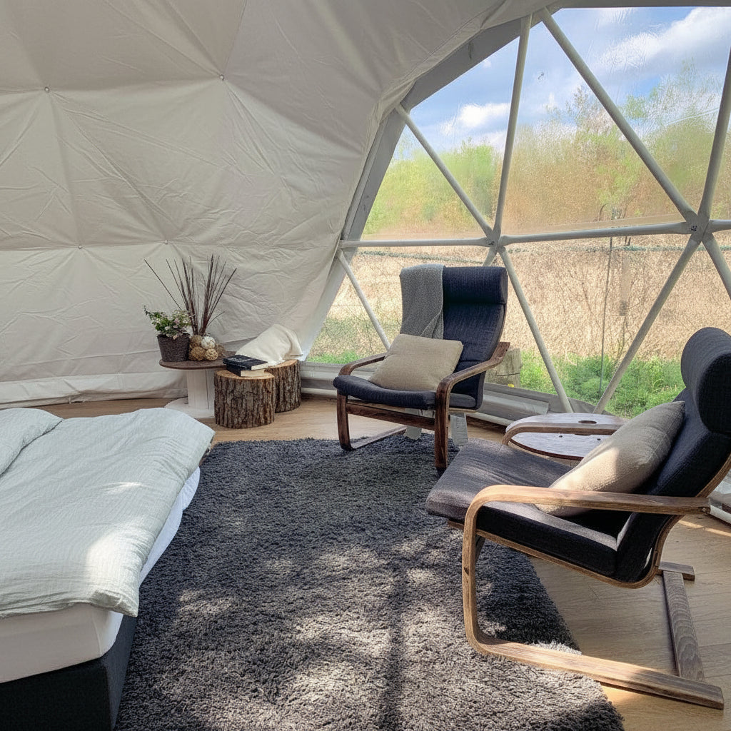 4-Season DELUXE Glamping Package Dome - 20'/6m - Phoenix Domes