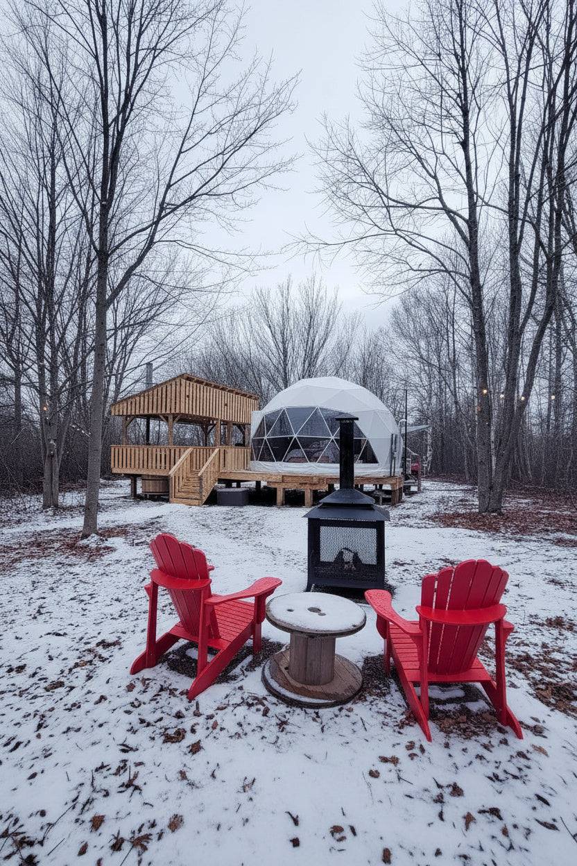 4-Season DELUXE Glamping Package Dome - 20'/6m - Phoenix Domes
