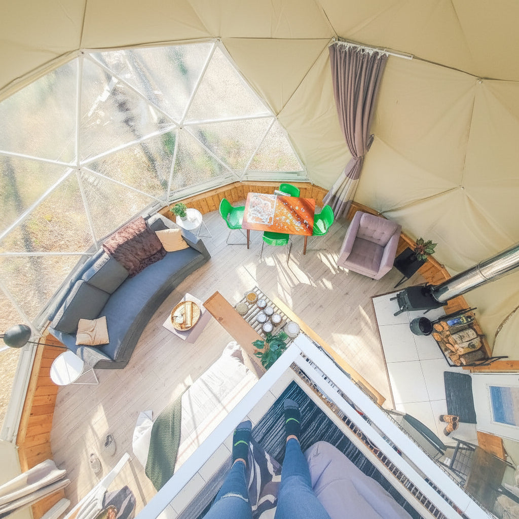 4-Season DELUXE Glamping Package Dome - 23'/7m - Phoenix Domes