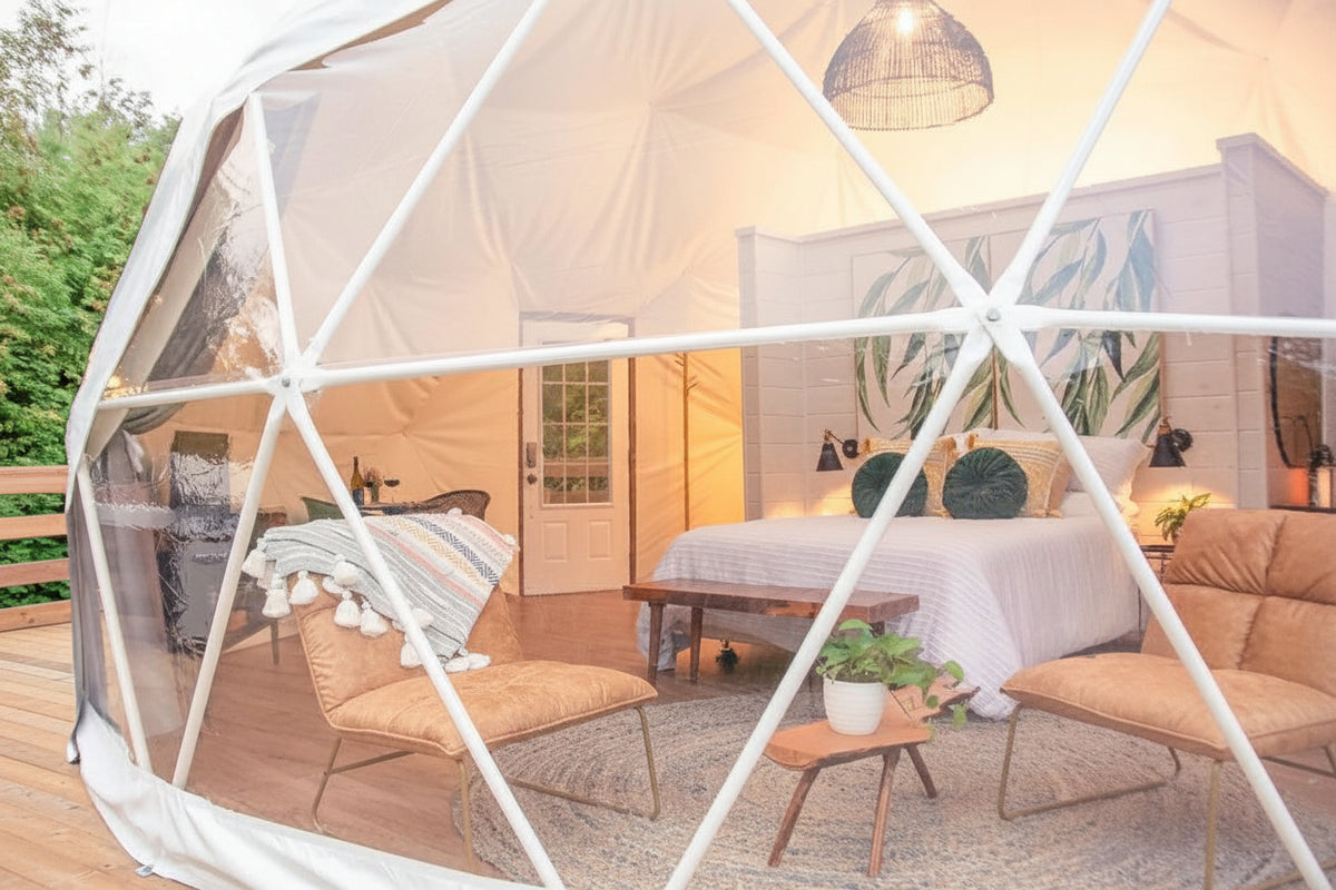 4-Season DELUXE Glamping Package Dome - 23'/7m - Phoenix Domes