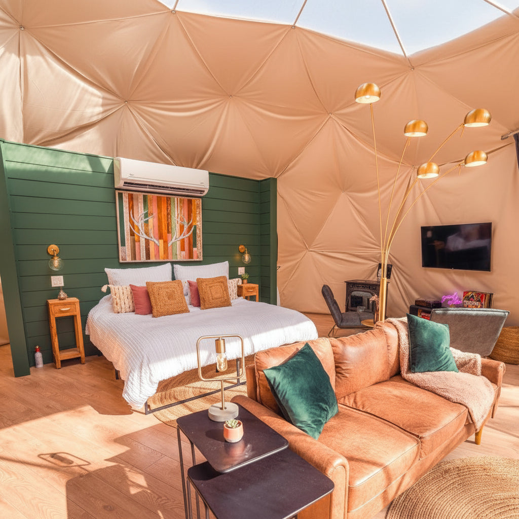 4-Season DELUXE Glamping Package Dome - 26'/8m - Phoenix Domes