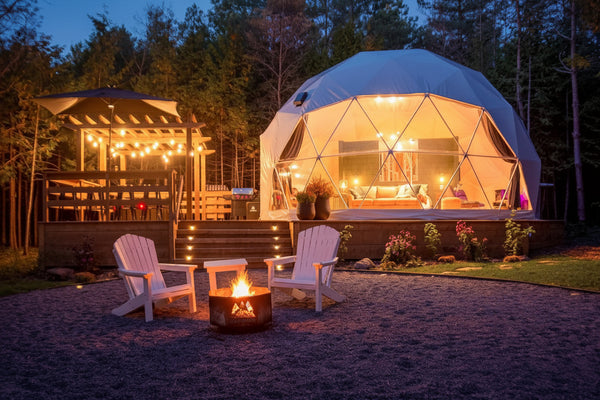 4-Season DELUXE Glamping Package Dome - 26'/8m - Phoenix Domes