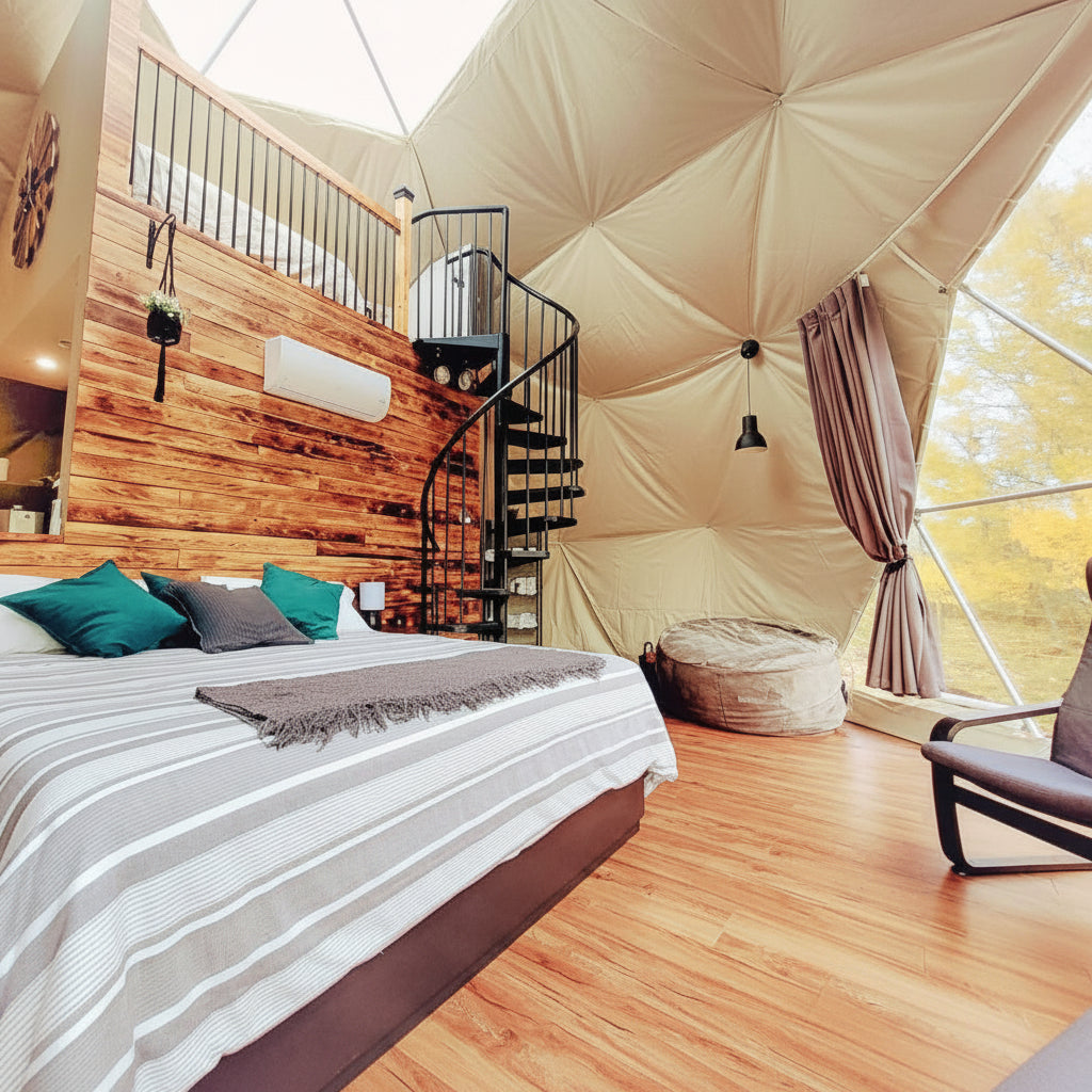 4-Season DELUXE Glamping Package Dome - 26'/8m - Phoenix Domes