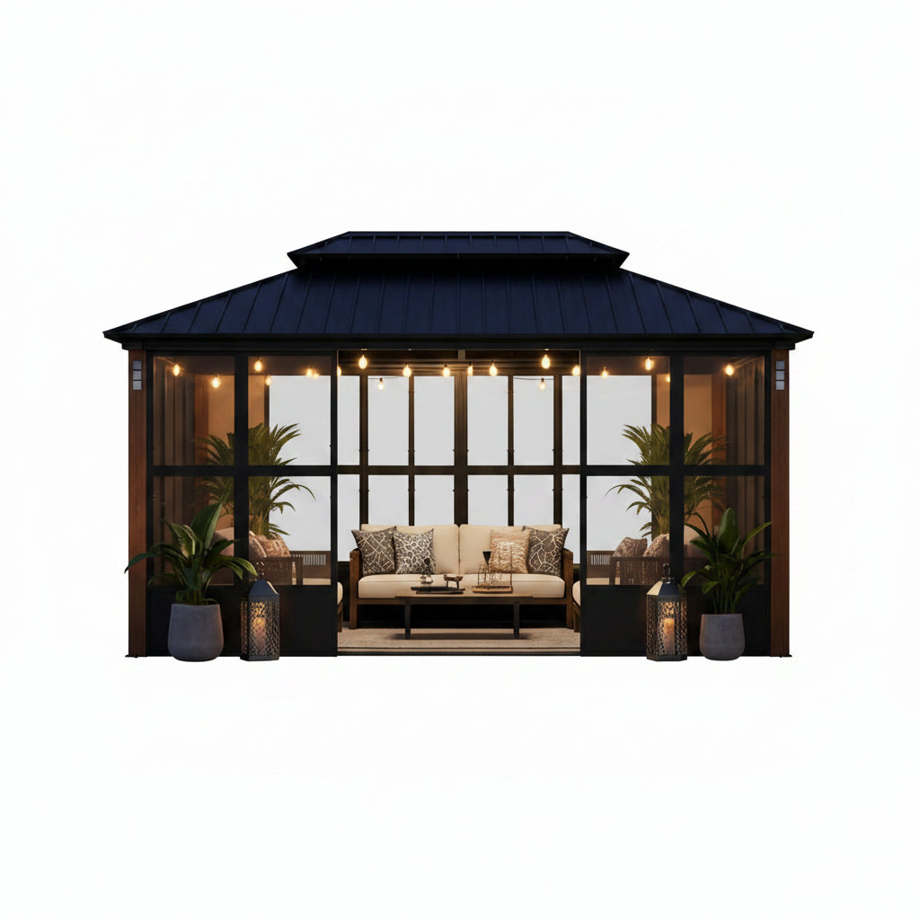 __tsh_featured__ Alora Oasis Luxury Heavy-Duty Hardtop Sunroom With Aluminum 