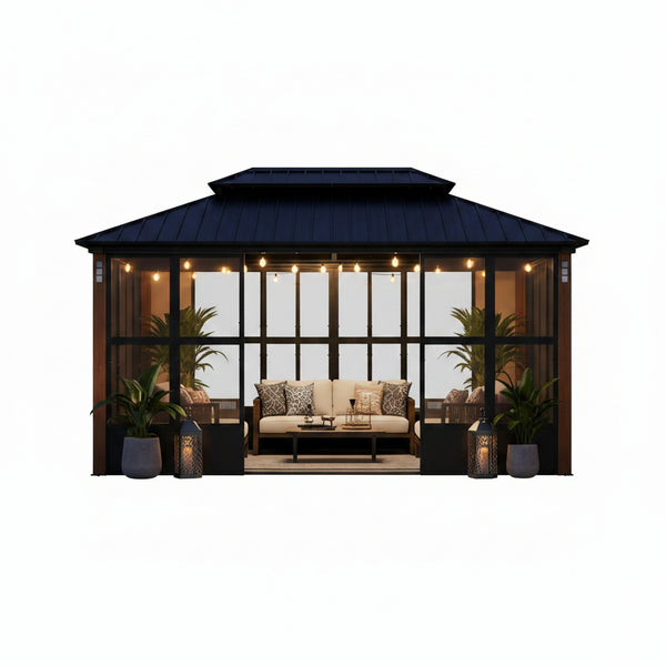 __tsh_featured__ Alora Oasis Luxury Heavy-Duty Hardtop Sunroom With Aluminum 