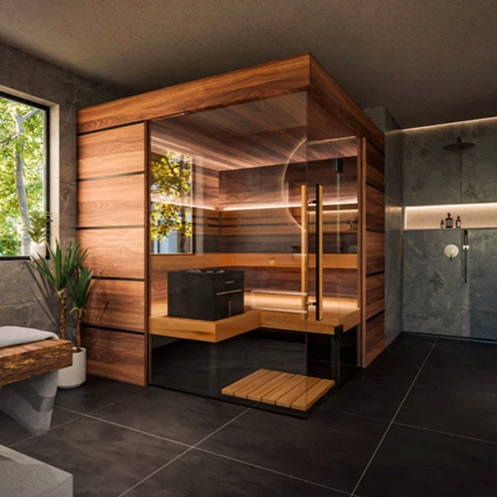 __tsh_featured__ ThermaSol Astra 4-Person Indoor Semi Panoramic Glass Sauna C
