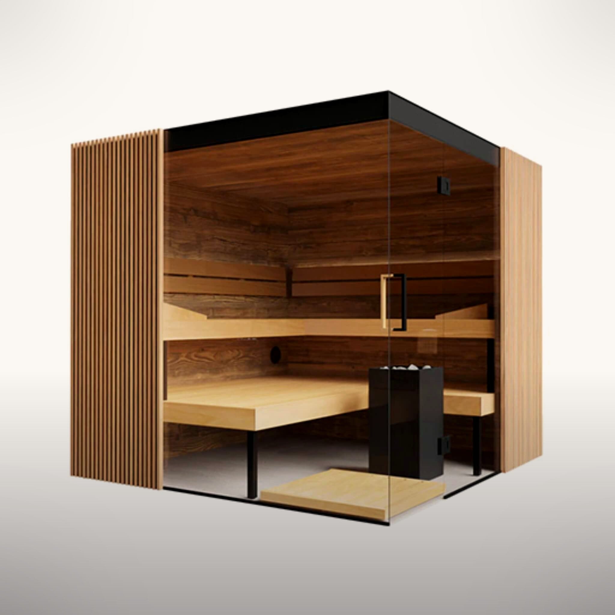 __tsh_featured__ ThermaSol Aalto 4-Person Indoor Semi Panoramic Glass Sauna C
