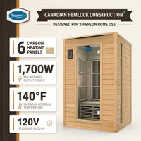 Durasage 2-Person Carbon Infrared Sauna — Canadian Hemlock — Results & Stats