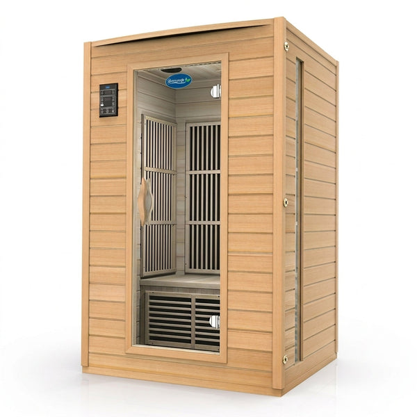 Durasage 2-Person Carbon Infrared Sauna — Canadian Hemlock — Studio Shot