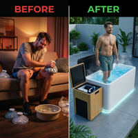RevX X Tub — Acrylic Cold Plunge with LUX Chiller — Before & After