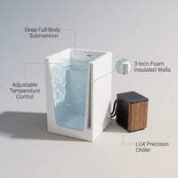 RevX X Tub — Acrylic Cold Plunge with LUX Chiller — infographic