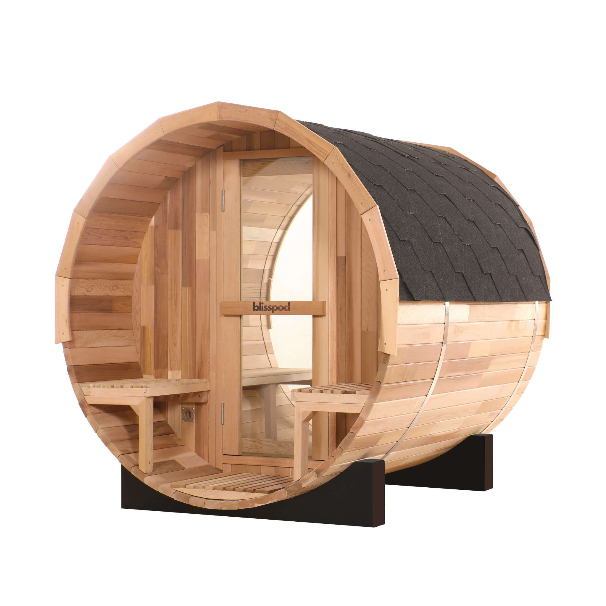 Blisspod Prague Porch — Canadian Red Cedar Outdoor Barrel Sauna
