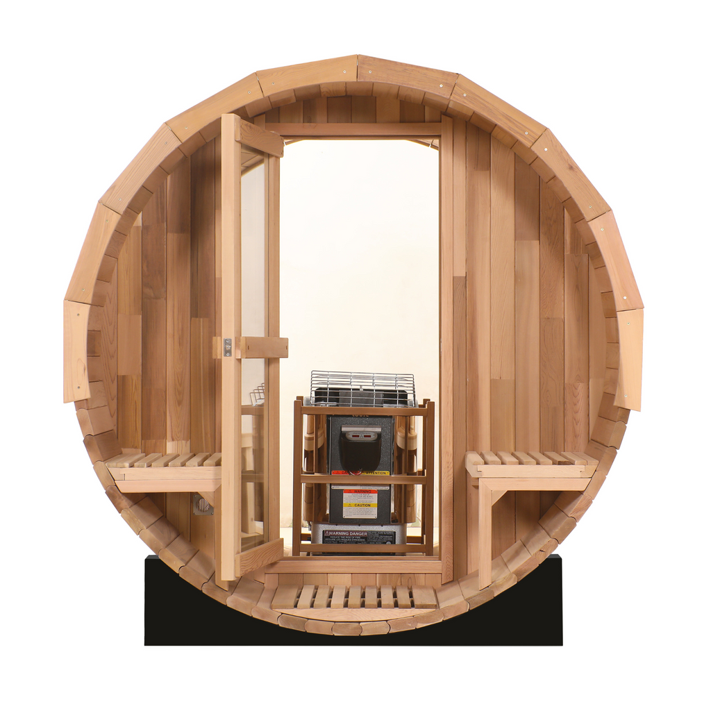 Blisspod Prague Porch — Canadian Red Cedar Outdoor Barrel Sauna