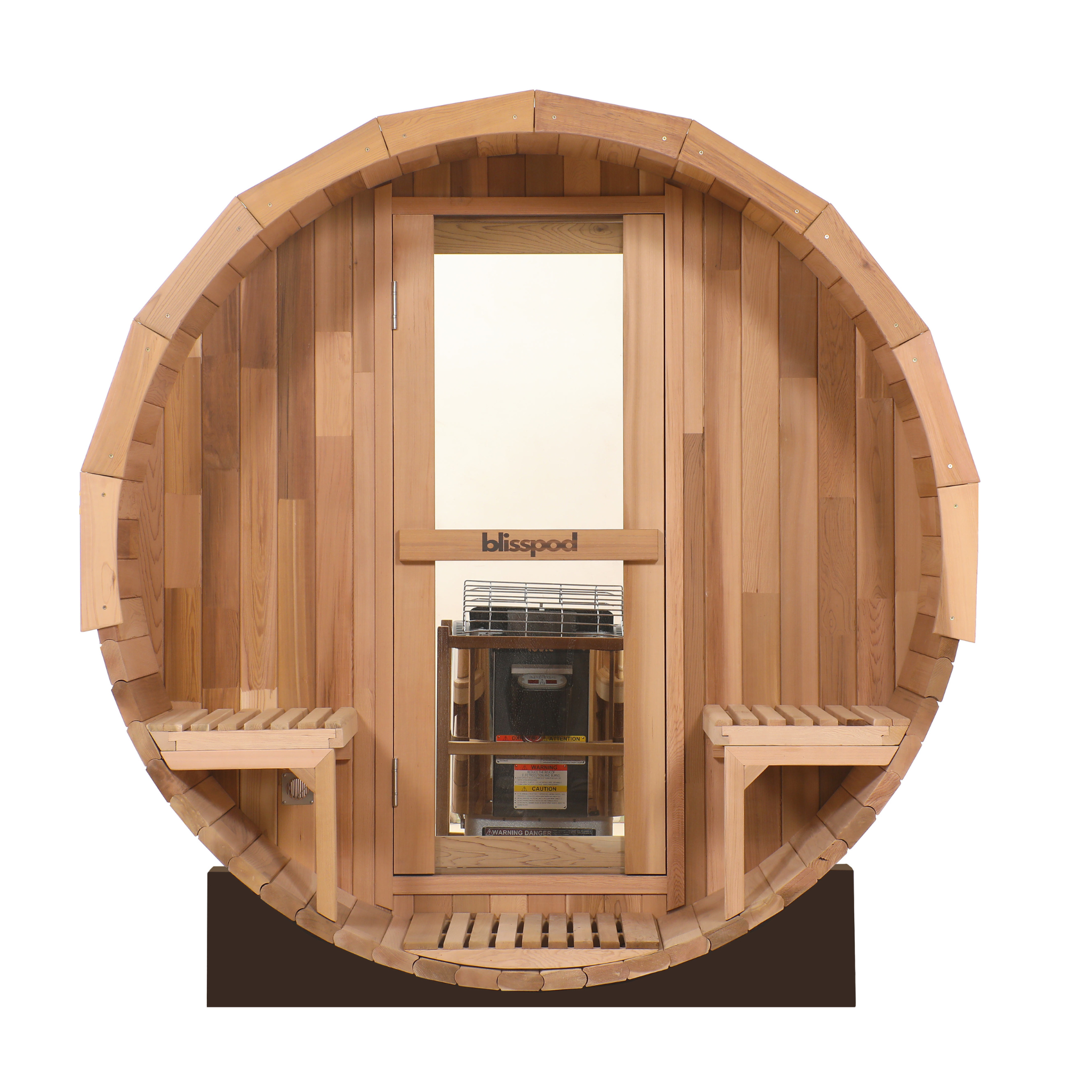 Blisspod Prague Porch — Canadian Red Cedar Outdoor Barrel Sauna