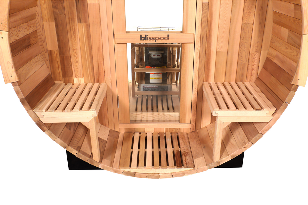 Blisspod Prague Porch — Canadian Red Cedar Outdoor Barrel Sauna