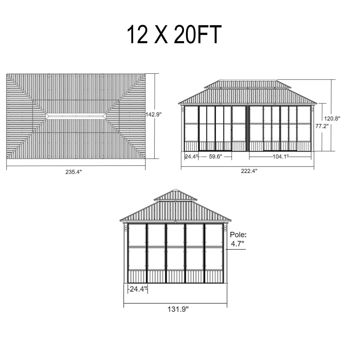 Alora Oasis — Heavy-Duty Hardtop Sunroom with LED Lighting