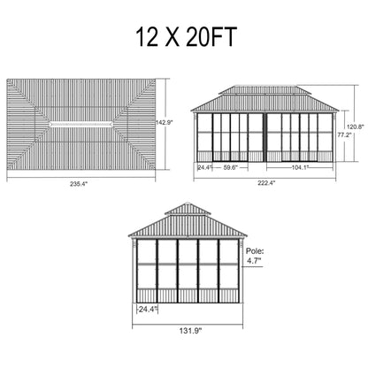 Alora Oasis — Heavy-Duty Hardtop Sunroom with LED Lighting