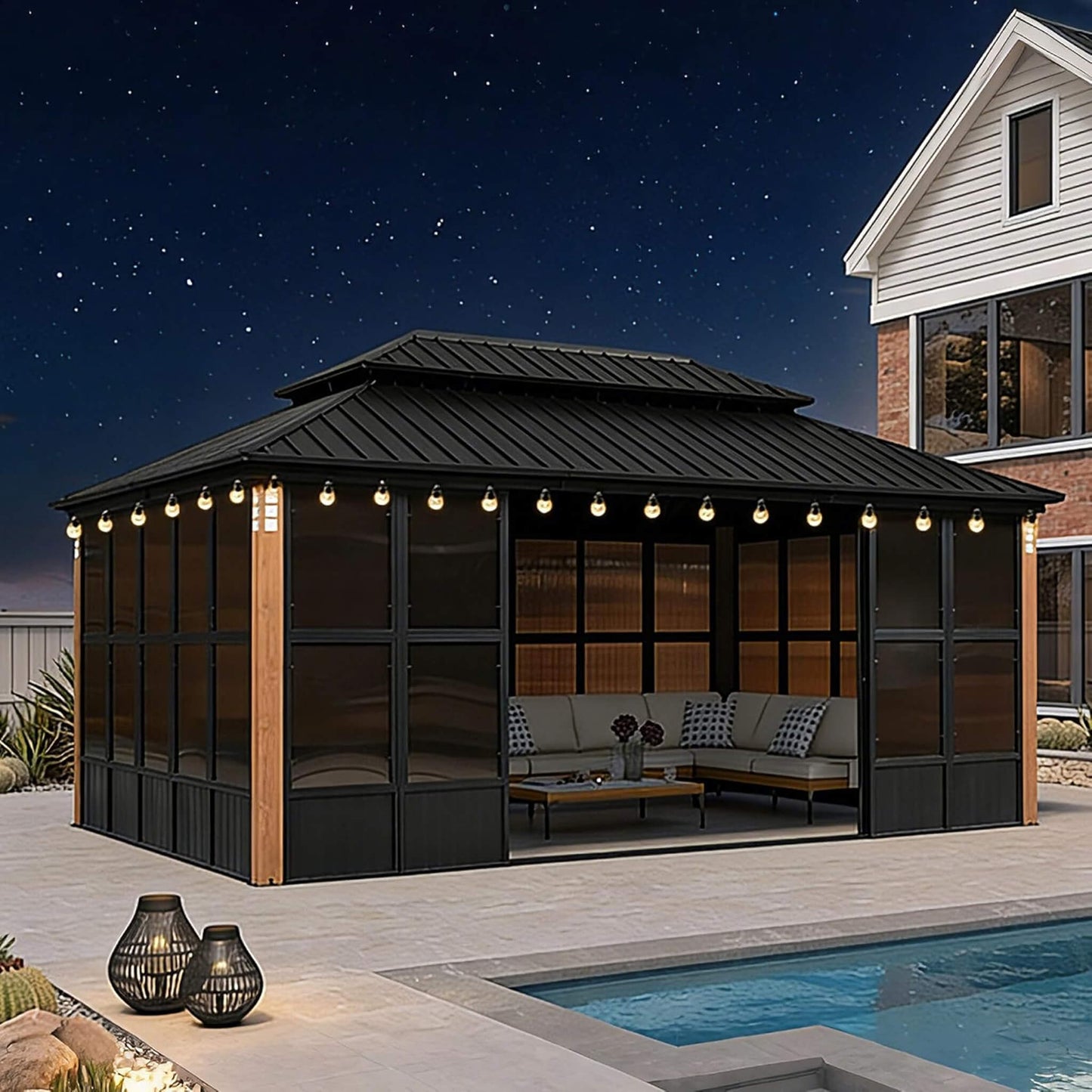 Alora Oasis — Heavy-Duty Hardtop Sunroom with LED Lighting