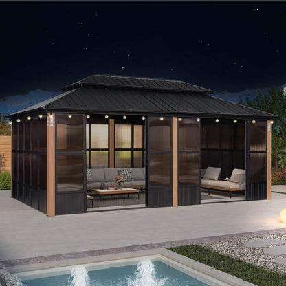 Alora Oasis — Heavy-Duty Hardtop Sunroom with LED Lighting