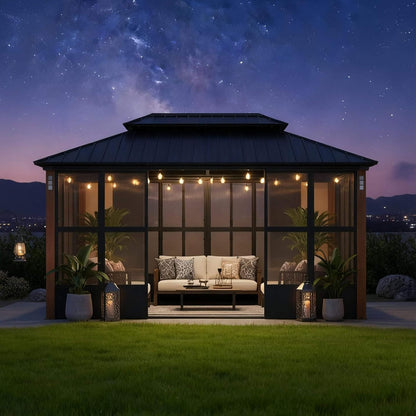 Alora Oasis — Heavy-Duty Hardtop Sunroom with LED Lighting
