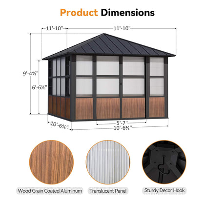 Alora Grandview — Hardtop Aluminum Sunroom with Sliding Doors