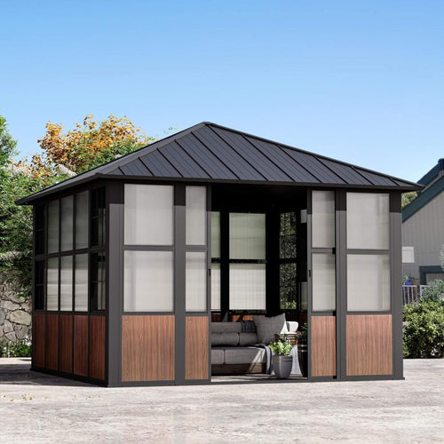 Alora Grandview — Hardtop Aluminum Sunroom with Sliding Doors