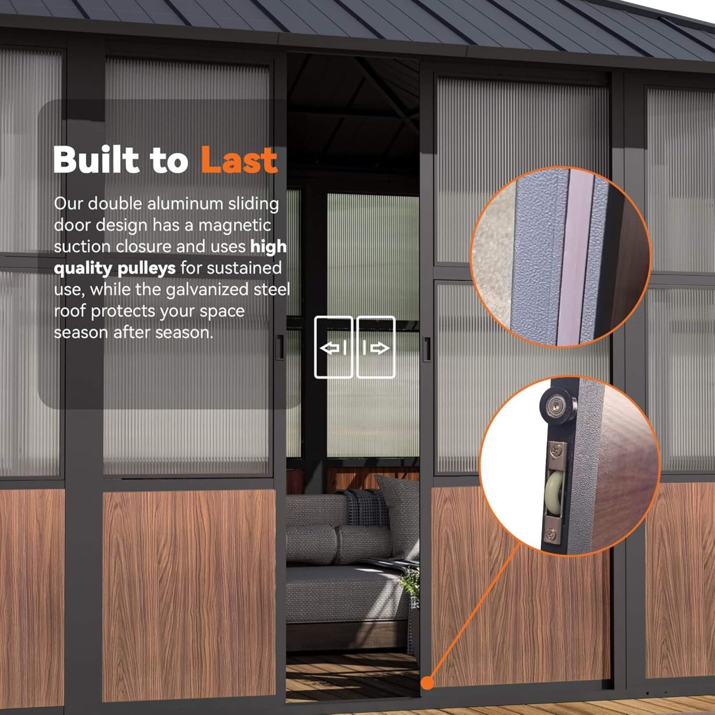 Alora Grandview — Hardtop Aluminum Sunroom with Sliding Doors