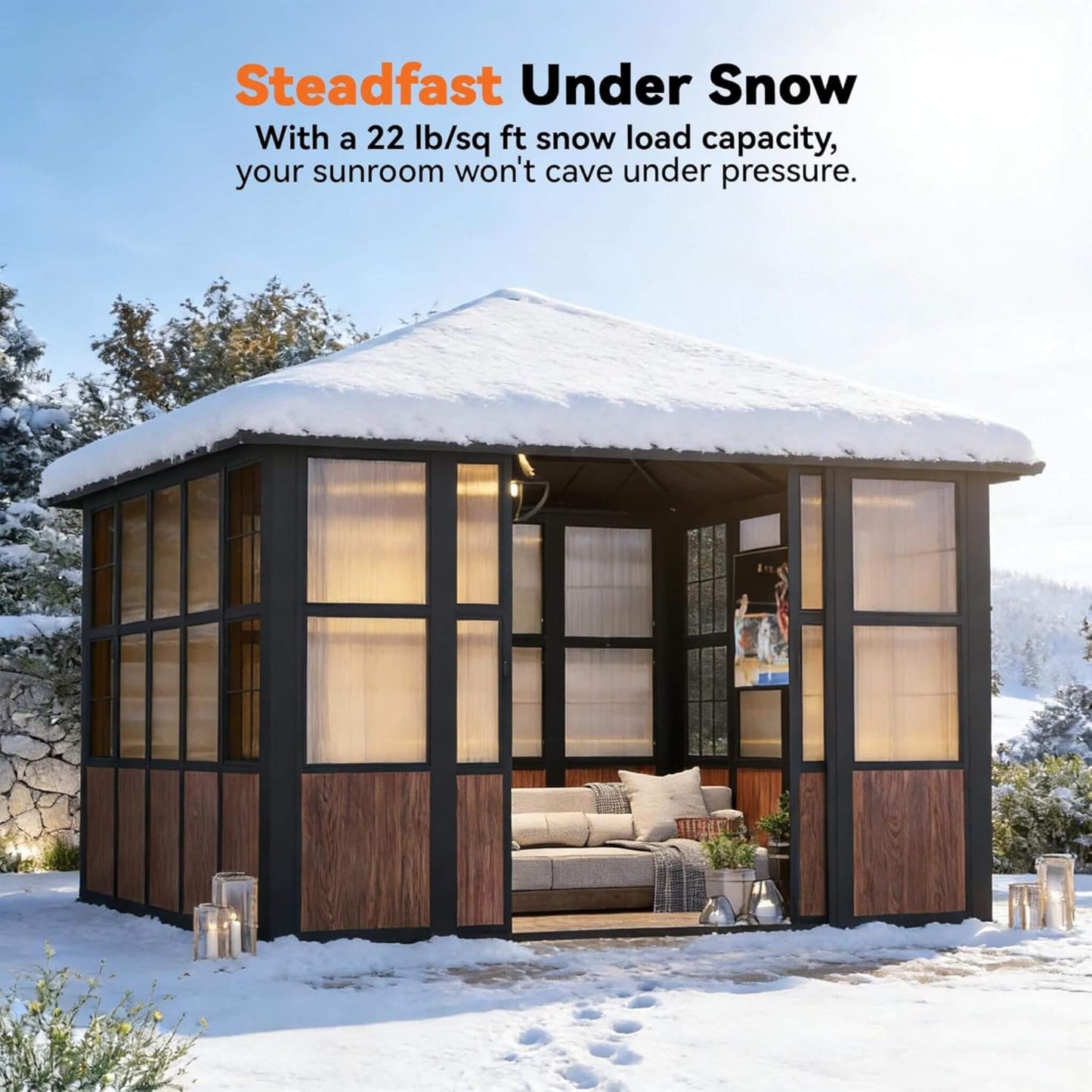 Alora Grandview — Hardtop Aluminum Sunroom with Sliding Doors