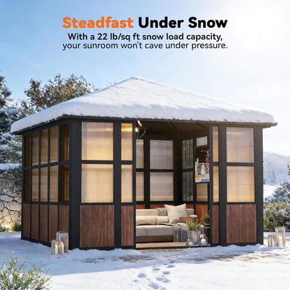 Alora Grandview — Hardtop Aluminum Sunroom with Sliding Doors