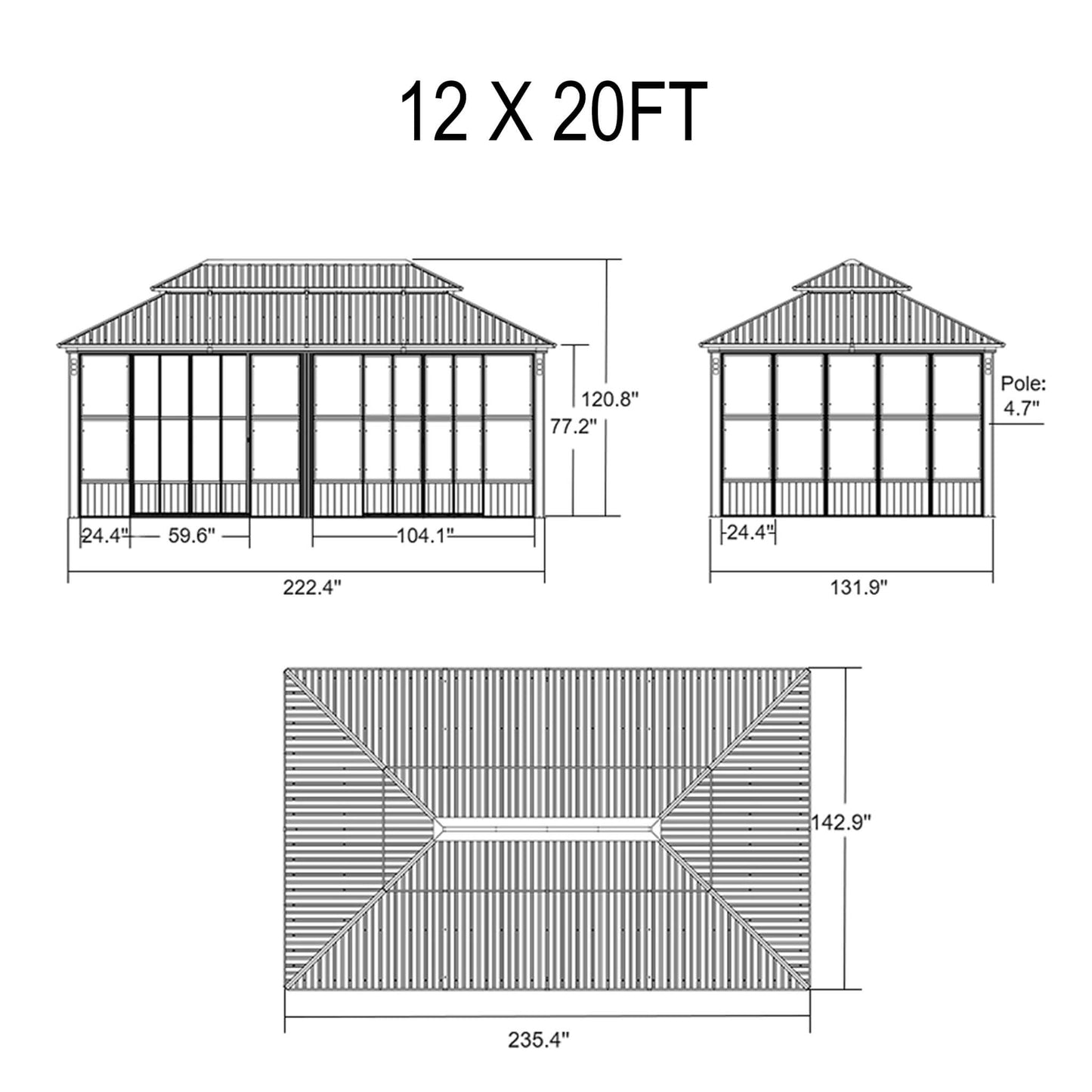Alora Prestige — Hardtop Double-Top Patio Sunroom