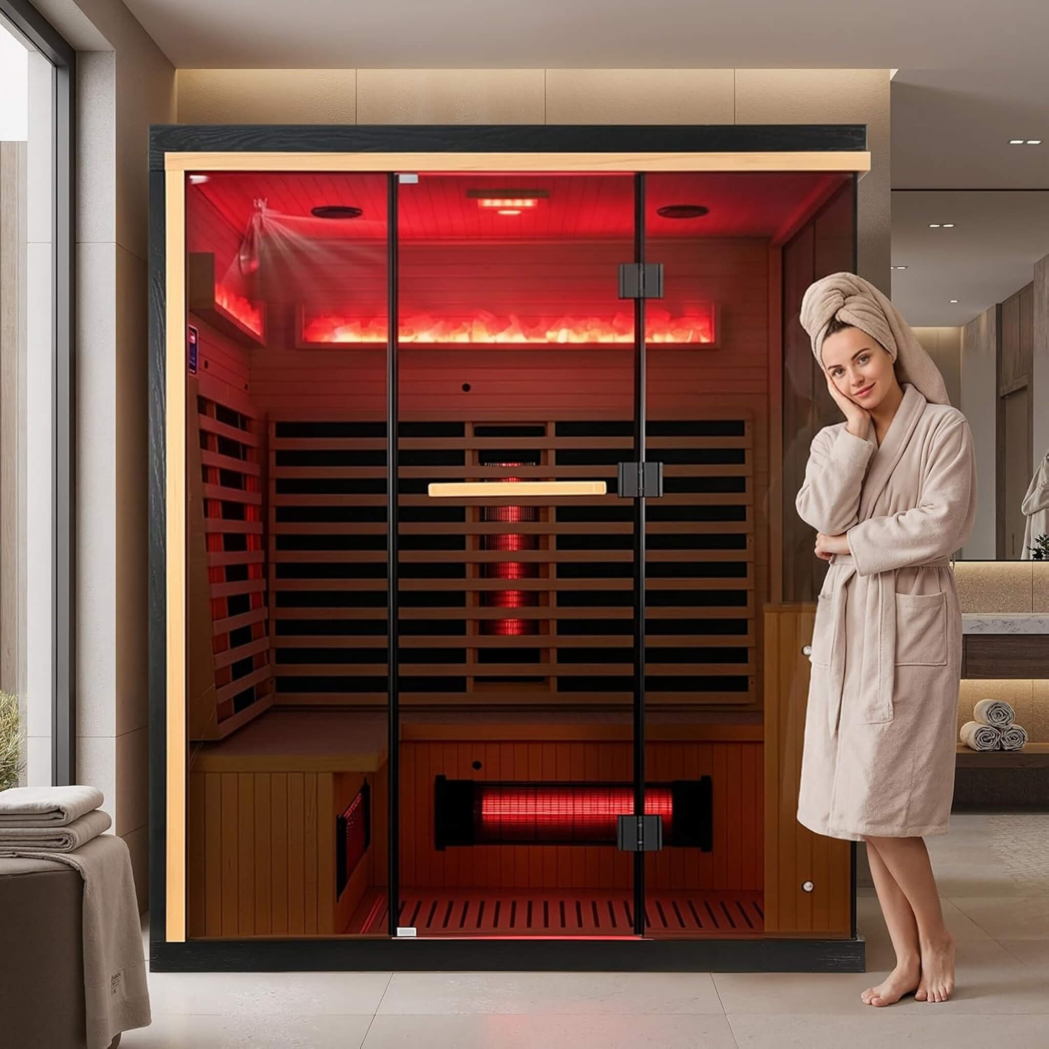 Rövia Ember — 4-Person Infrared Sauna with Himalayan Salt