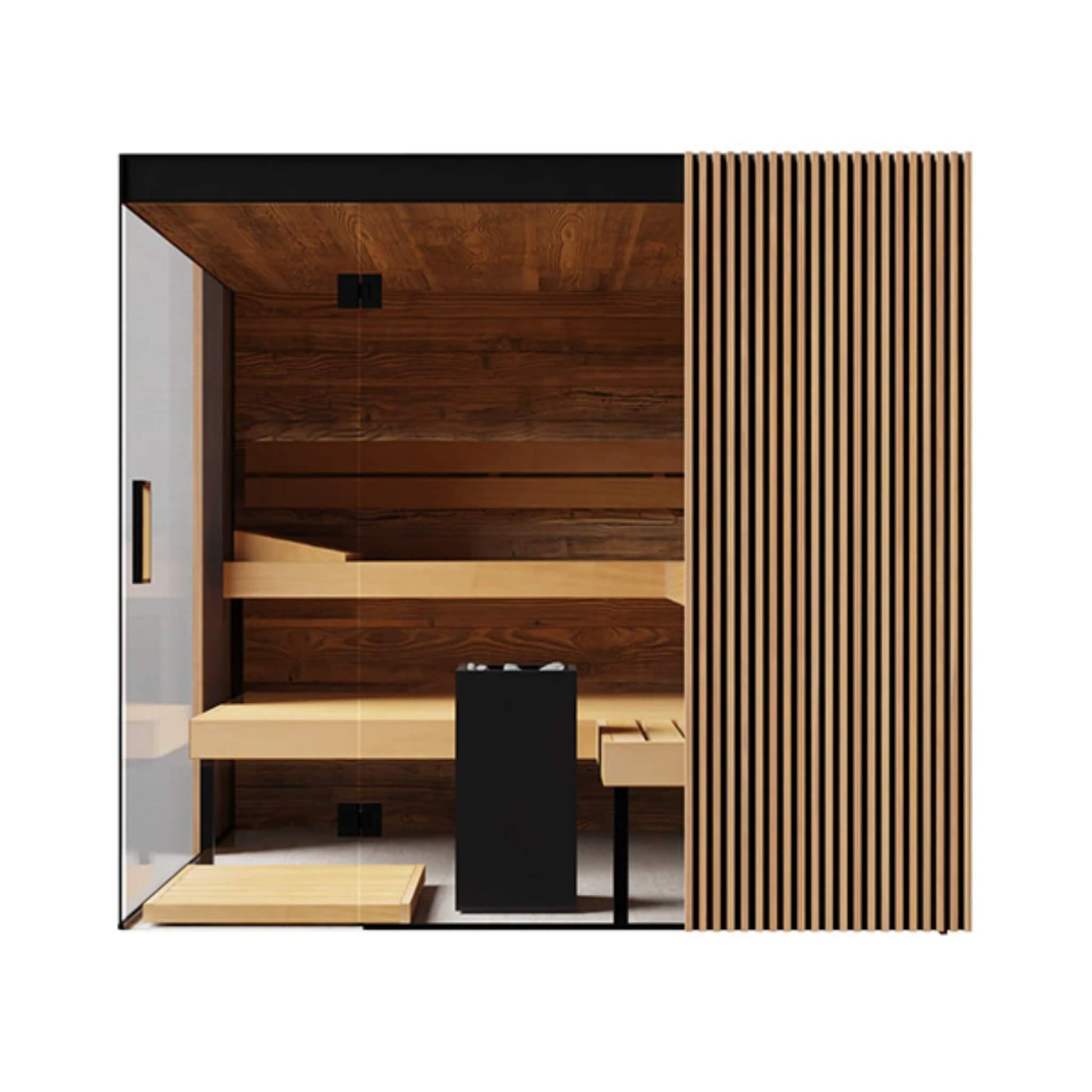 ThermaSol Aalto — 4-Person Indoor Panoramic Glass Sauna