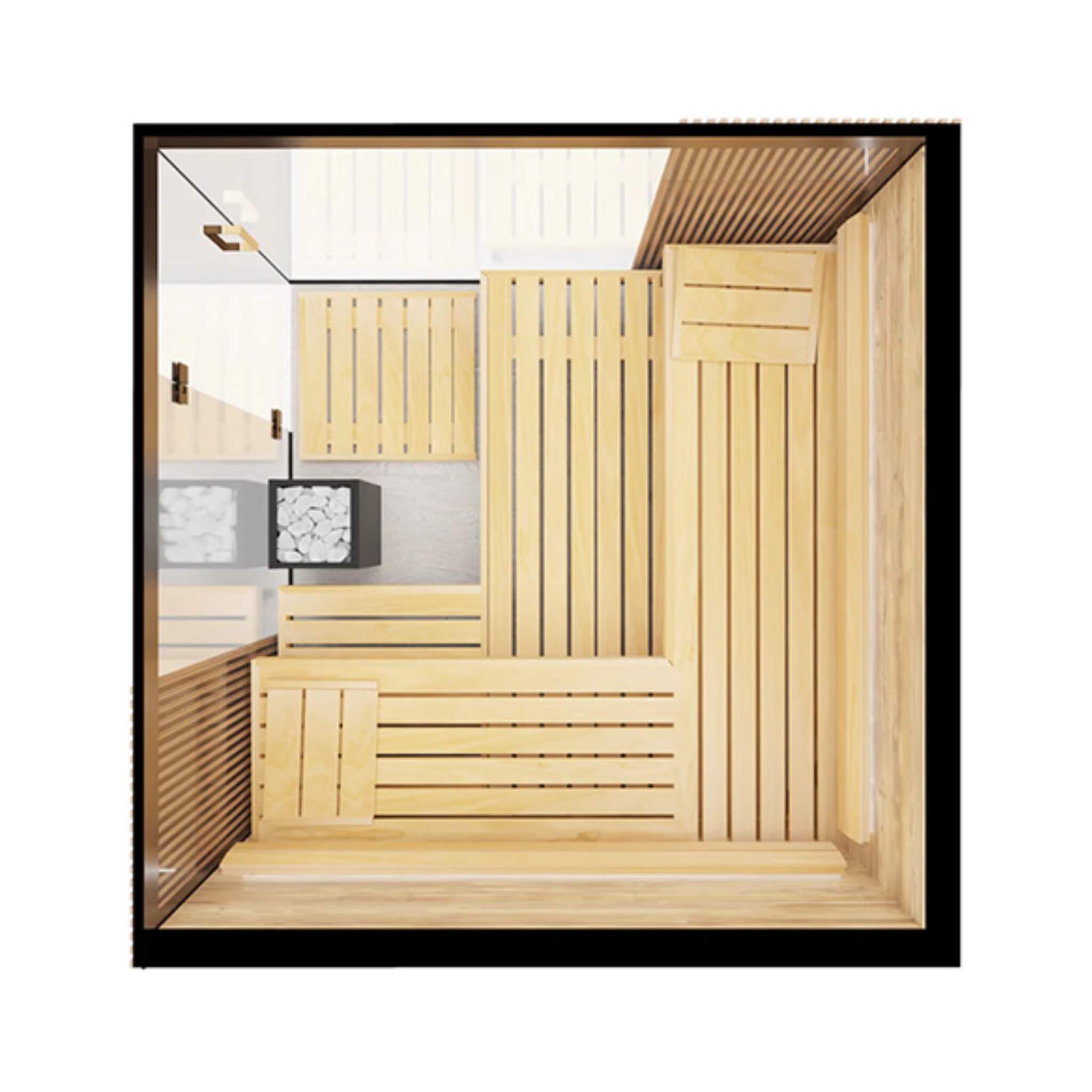 ThermaSol Aalto — 4-Person Indoor Panoramic Glass Sauna