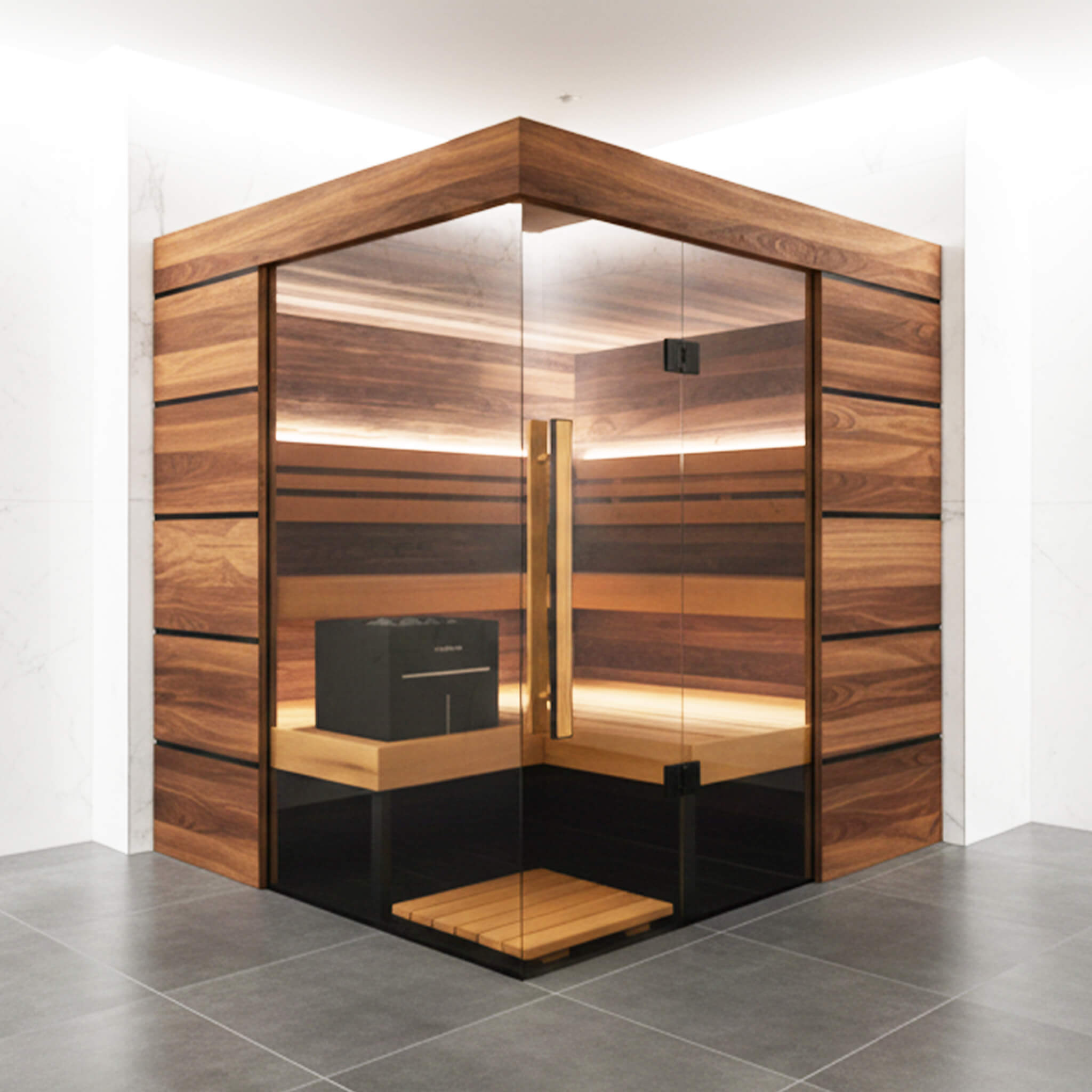 ThermaSol Astra — 4-Person Indoor Panoramic Glass Sauna