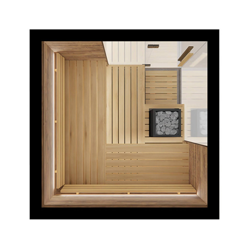 ThermaSol Astra — 4-Person Indoor Panoramic Glass Sauna