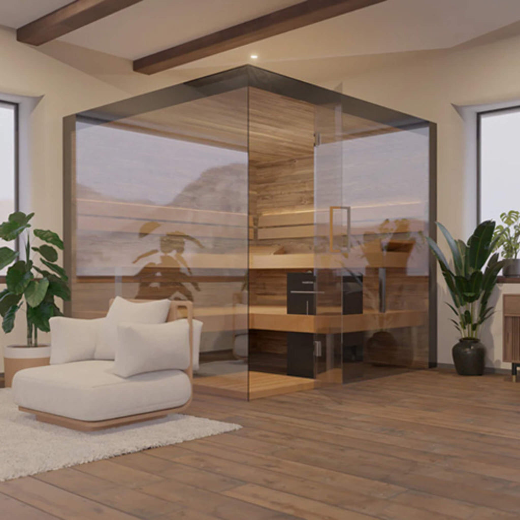 ThermaSol Lumaria — 2–5 Person Indoor Glass Sauna Cabin
