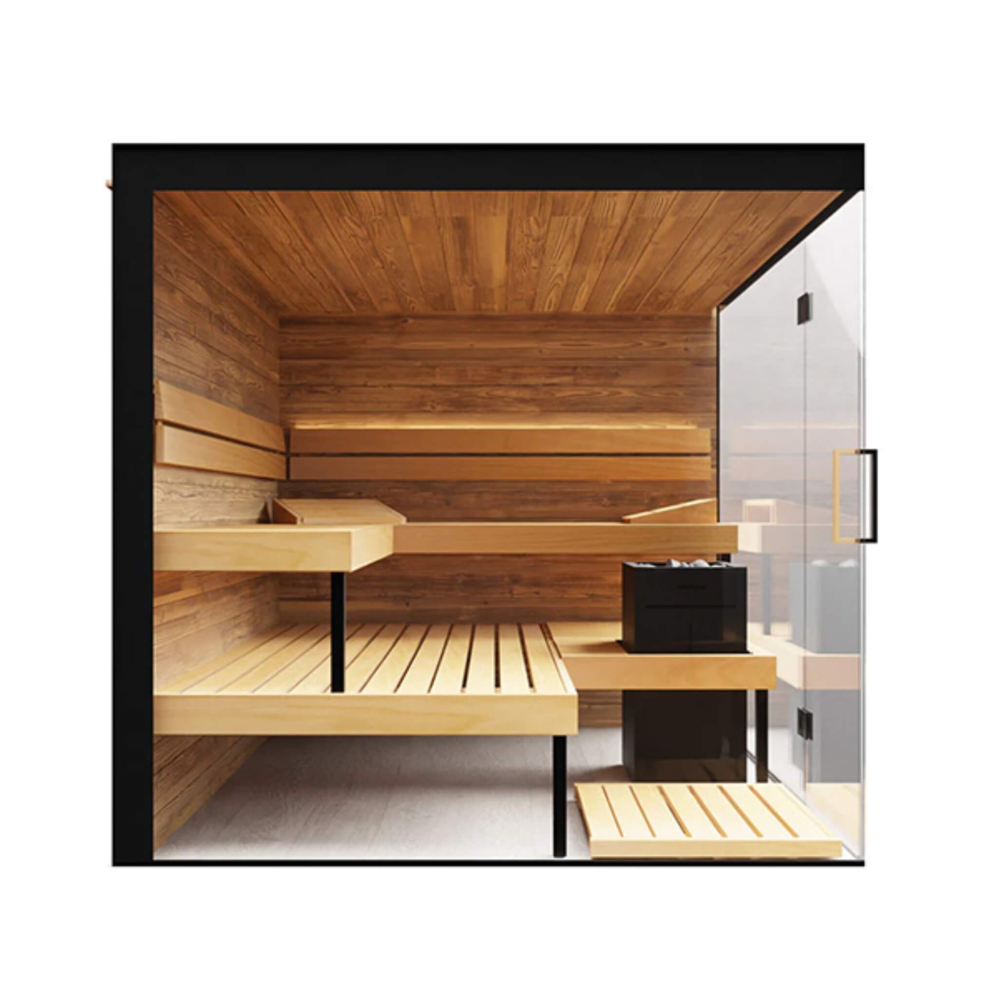 ThermaSol Lumaria — 2–5 Person Indoor Glass Sauna Cabin